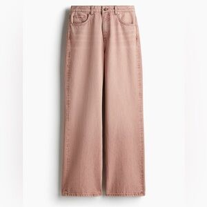 H&M Dusty Pink Wide Leg Relaxed Fit Jeans in Size 4 Vibrant Versatile Spring
